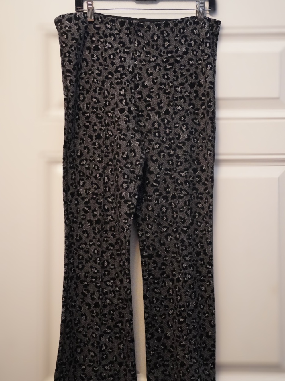 Maeve Anthropologie Leopard Print Pull-On Pants Gray Black Size L